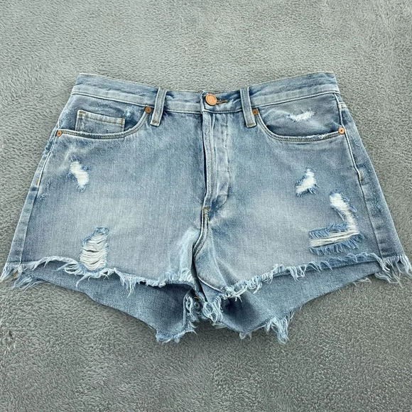 Blanknyc Womens Distressed High-Waist Denim Shorts Size 28 0466 - Picture 1 of 9